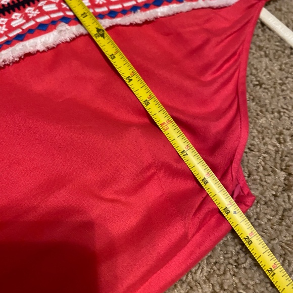 Mud Pie Women's Sleeveless Sundress Dress Sz.L Hot Pink with Blue and Cream Trim - Picture 15 of 16